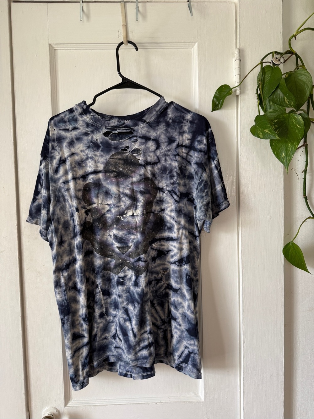 Anvil Black and White Tie-Dye Graphic Short Sleeve Tee - Picture 1 of 9